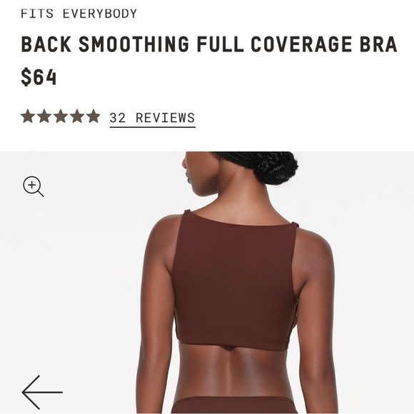 SKIMS Fits Everybody Back Smoothing Full Coverage T-Shirt Bra 32G in Cocoa - NWT - Picture 2 of 7